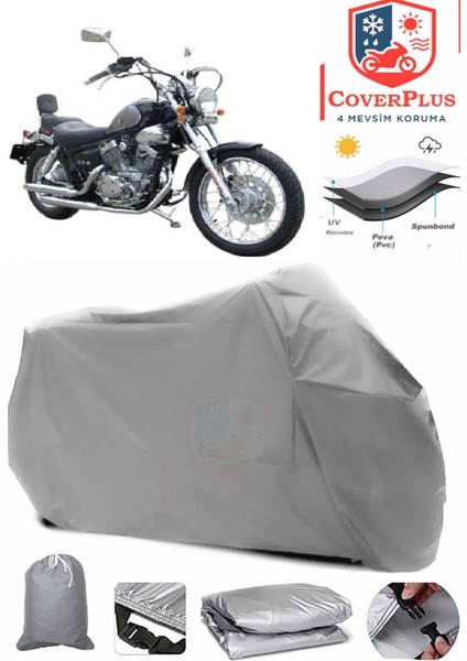 Bisan Roadstar 250 Gri Motorsiket Brandası Motor Örtüsü Çadır Su Geçirmez Motosiklet Kılıfı Motor Brandası