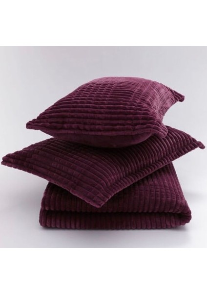 Modern Line 3 Parça Battaniye Seti - MÜRDÜM fiyatları