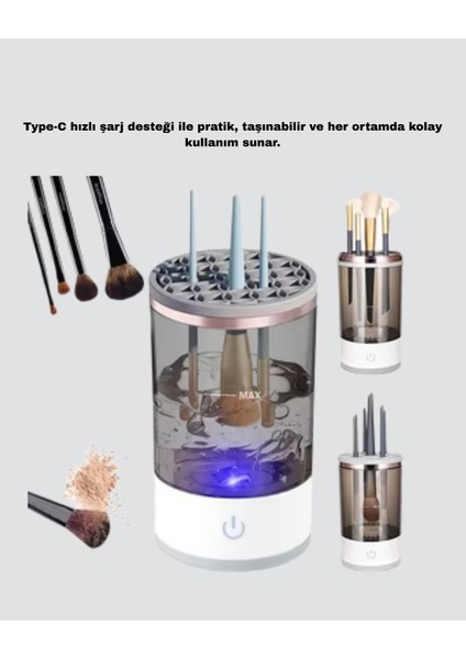 Makyaj Fırçası Temizleyici Sonik Teknoloji USB Şarjlı modelleri