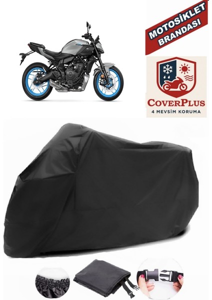 Yamaha Mt-07 Abs Motor Brandası Siyah Motorsiket Brandası Motor Örtüsü Çadır Su Geçirmez Motosiklet Kılıfı Motor Brandası