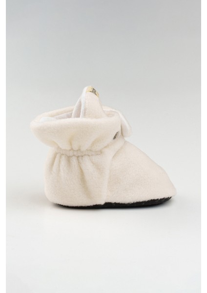 Beyaz, Organik Pamuk Astarlı, Bebek Pandufu, Kaydırmaz Tabanlı Ilk Adım Ev Patiği