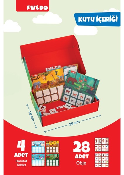 Habitat Bingo / Eğitici ve Eğlenceli Oyuncak / Hayvanları Öğreten Eşleştirme Oyunu / 32 Parça fiyatları