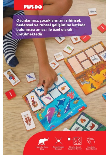 Habitat Bingo / Eğitici ve Eğlenceli Oyuncak / Hayvanları Öğreten Eşleştirme Oyunu / 32 Parça fırsatları
