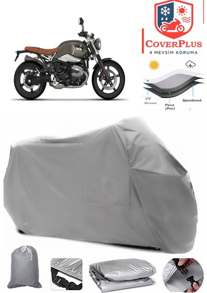 Bmw R Nine T Gri Motorsiket Brandası Motor Örtüsü Çadır Su Geçirmez Motosiklet Kılıfı Motor Brandası