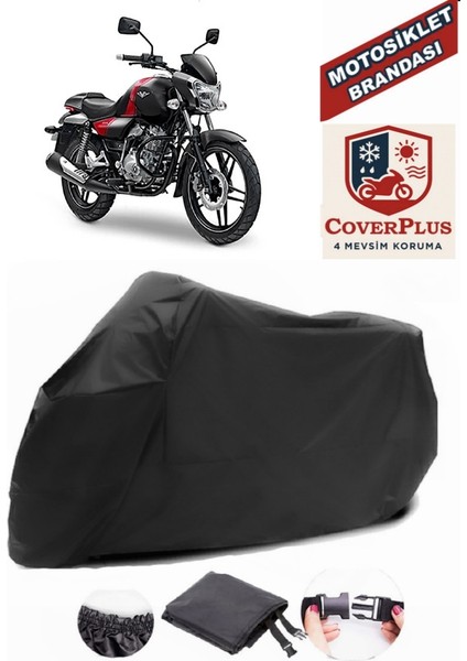 Bajaj V 15 Siyah Motorsiket Brandası Motor Örtüsü Çadır Su Geçirmez Motosiklet Kılıfı Motor Brandası
