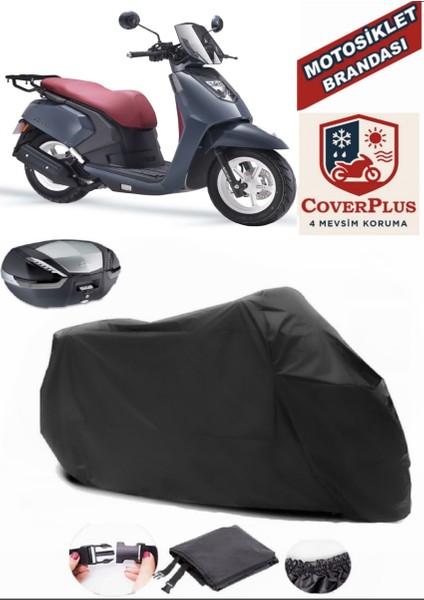 Arora Gemma Siyah Arka Çanta Uyumlu Motorsiket Brandası Motor Örtüsü Çadır Su Geçirmez Motosiklet Kılıfı Motor Brandası