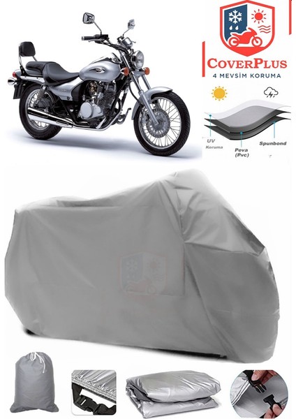 Kawasaki El 125 Gri Motorsiket Brandası Motor Örtüsü Çadır Su Geçirmez Motosiklet Kılıfı Motor Brandası