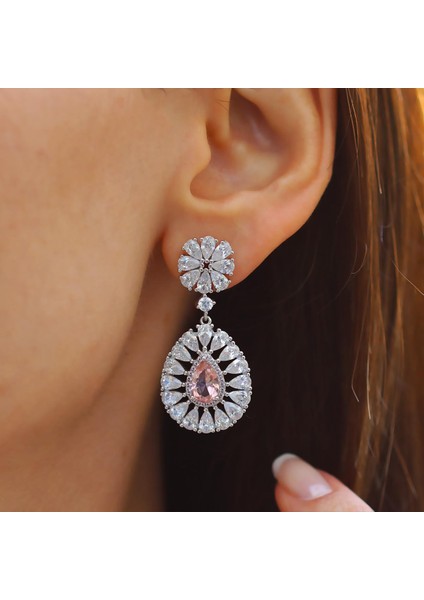 Zultanit Çiçek Damla Gümüş Küpe