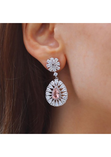 Zultanit Çiçek Damla Gümüş Küpe modelleri