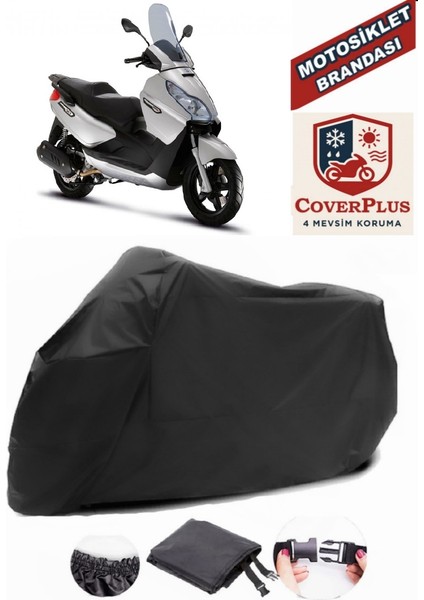 Piaggio X7 250 Motor Brandası Siyah Motorsiket Brandası Motor Örtüsü Çadır Su Geçirmez Motosiklet Kılıfı Motor Brandası