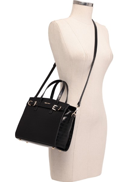 Healytotecroc 5pr Siyah Kadın El Çantası