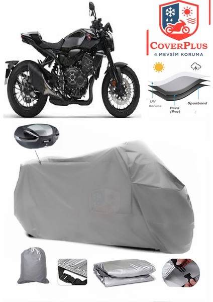 Honda Cb 1000 R Motor Brandası Gri Arka Çanta Uyumlu Motorsiket Brandası Motor Örtüsü Çadır Su Geçirmez Motosiklet Kılıfı Motor Brandası