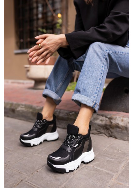 Ripa Kadin Siyah Dolgu Topuk Sneaker