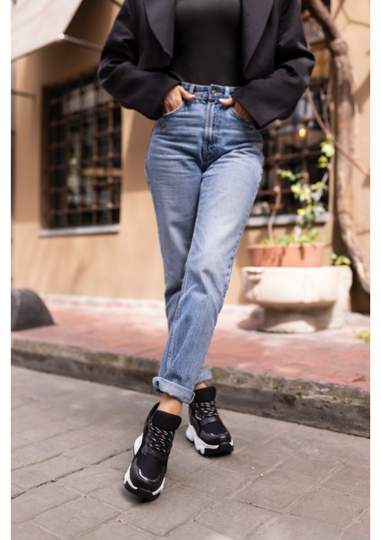 Ripa Kadin Siyah Dolgu Topuk Sneaker