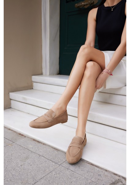 Milly Kadin Lacivert Suet Loafer Babet Ayakkabi fırsatları