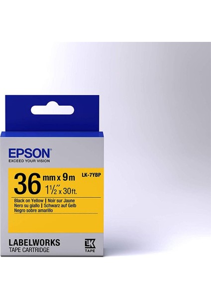 Epson Lk-7ybp Pastel Sarı Üzeri Siyah 36MM 9metre