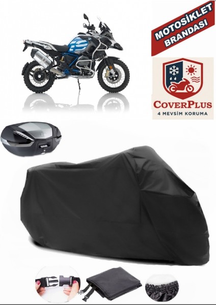 Bmw R 1200 Gs Adventure Siyah Arka Çanta Uyumlu Motorsiket Brandası Motor Örtüsü Çadır Su Geçirmez Motosiklet Kılıfı Motor Brandası