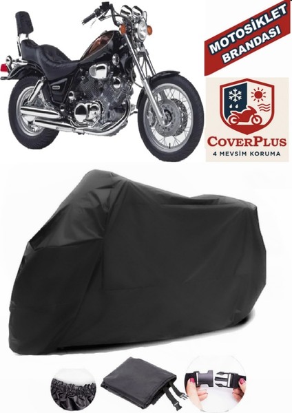 Yamaha Virago Xv 1100 Siyah Motorsiket Brandası Motor Örtüsü Çadır Su Geçirmez Motosiklet Kılıfı Motor Brandası