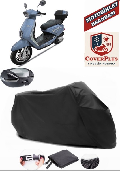 Kral Motor Vega 125 Siyah Arka Çanta Uyumlu Motorsiket Brandası Motor Örtüsü Çadır Su Geçirmez Motosiklet Kılıfı Motor Brandası