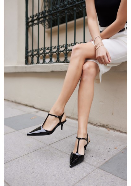 Matteo Kadın Vızon Rugan Topuklu Ayakkabi