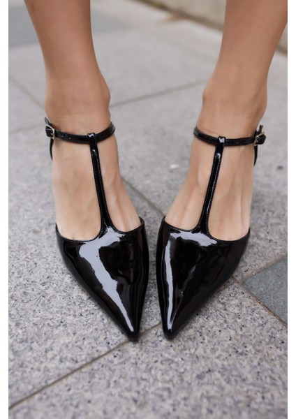 Matteo Kadın Vızon Rugan Topuklu Ayakkabi