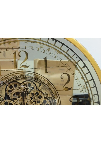 Çarklı Duvar Saati Sarıoksit Akar Mekanizmalı Dekoratif Hediyelik fırsatları