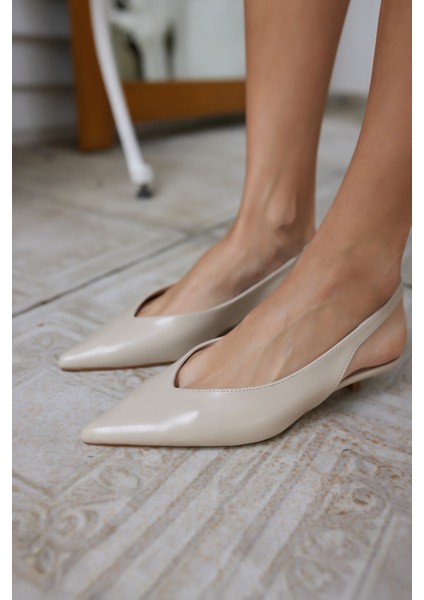 Olise Kadın Bej Mat Mını Topuk Ayakkabi