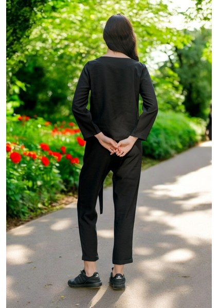 Yazlık Beli Kemerli Alt Üst Şık Keten Takım fiyatları