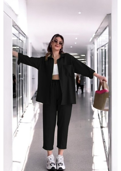 Yazlık Gömlek Pantolon Alt Üst Rahat Keten Takım