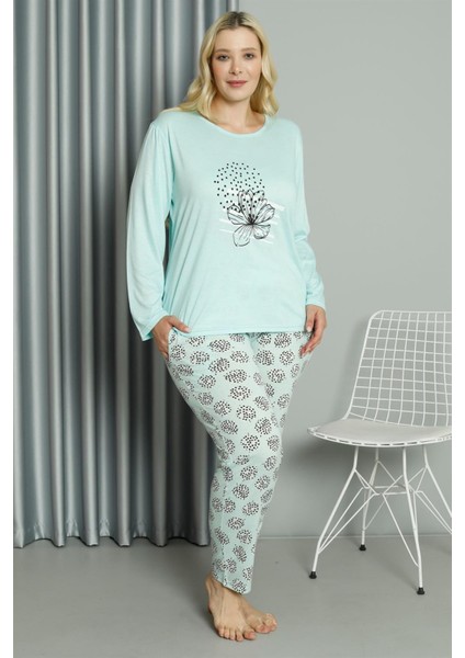 Kadın Büyük Beden Penye Uzun Kol Pijama Takım fiyatları