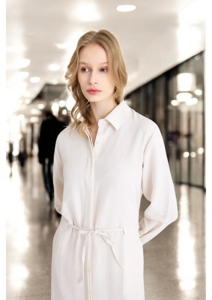 Bağcık Detaylı Yazlık Şık Keten Elbise fiyatları