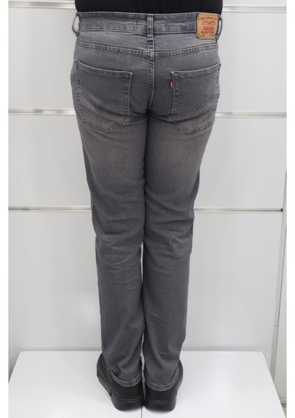 Fistan Store Erkek Gri Yüksek Bel Rahat Kesim Boru Paça Jean Pantolon fırsatları