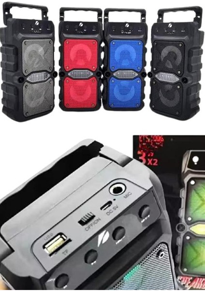 Bluetooth Hoparlör Çift Mikrofonlu Güçlü Ses Kaliteli Ksiz Kablosuz