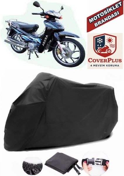 Arora Ar 100-7 Special Alfa Siyah Motorsiket Brandası Motor Örtüsü Çadır Su Geçirmez Motosiklet Kılıfı Motor Brandası