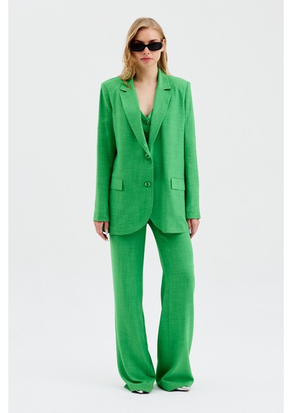 Kadın Yeşil Yelekli Üçlü Takım