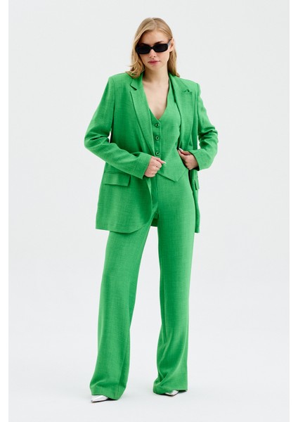 Kadın Yeşil Yelekli Üçlü Takım modelleri