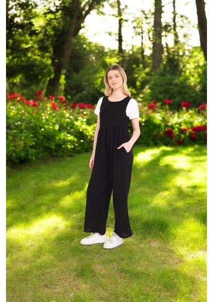 Sırt Detaylı Yazlık Keten Tulum modelleri