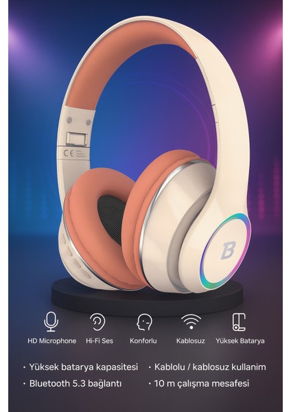 Kablosuz Bluetooth Kulaküstü Kulaklık – Mikrofonlu, Stereo Ses, Aux ve Hafıza Kartı Desteği Nova indirimleri