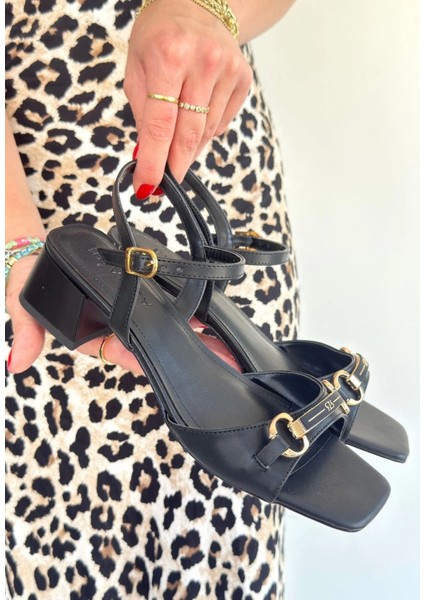 Lanina Siyah Cilt Topuklu Ayakkabı modelleri
