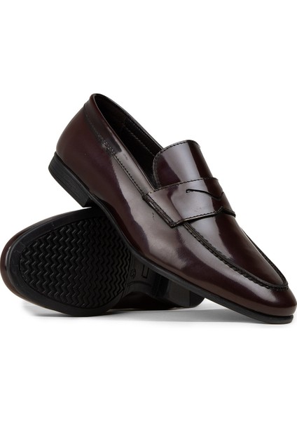 Erkek Bordo Hakiki Deri Loafer Ayakkabı - 01988MBRDC01 modelleri