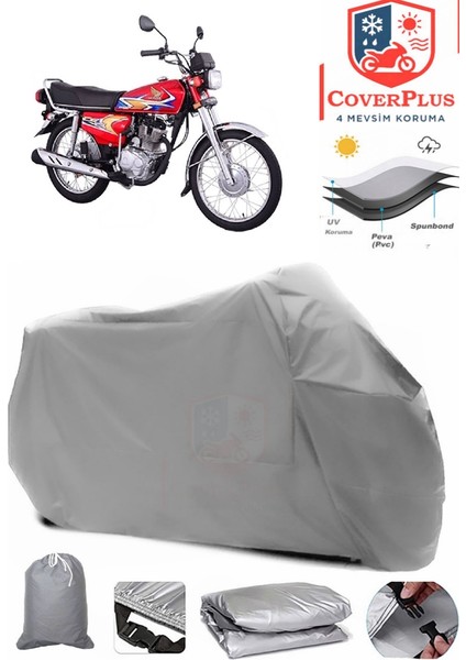 Honda Cg 125 Gri Motorsiket Brandası Motor Örtüsü Çadır Su Geçirmez Motosiklet Kılıfı Motor Brandası