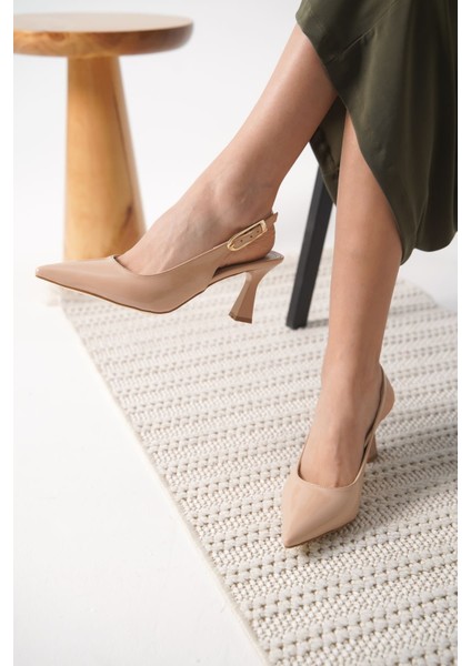 Modaserdem Ophelia Kadın Nude Rugan Topuklu Ayakkabı fırsatları