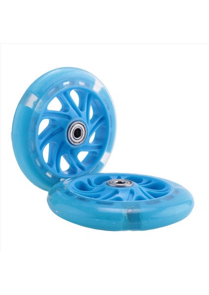 1paır 120MM Çocuk Scooter LED Işıklar Yatakları ile Yanıp Sönen Tekerlekler Ön/arka LED Yanıp Sönen Scooter Tekerlekler, Mavi (Yurt Dışından) modelleri