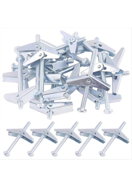 50PCS 1/8 Inç Alçıpan Için Geçiş Cıvataları, Ağır Hizmet Tipi Alçıpan Ankrajları Seti, Kuru Duvar Ankrajları ve Vidalar Tavan Için (Yurt Dışından) modelleri