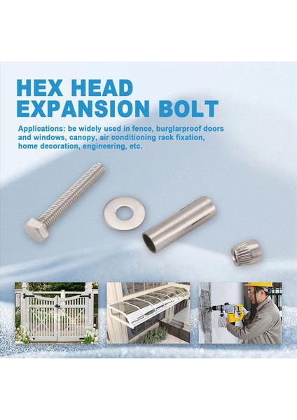 M6X40MM Onarım Parçası Altıgen Keeve Genişletme Cıvatası Ankraj Vidaları 5 Pcs (Yurt Dışından) indirimleri