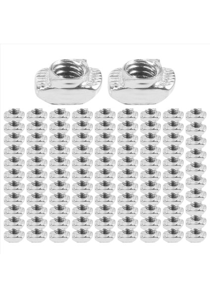 100 Pcs M5 Çekiç Somun Karbon Çelik Alüminyum Konektörü T Bağlayıcı Kayma Somun (Yurt Dışından)
