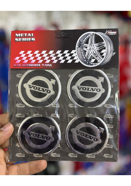Volvo Uyumlu, Jant Göbeği Arması, Sticker 4'lü Set 60MM