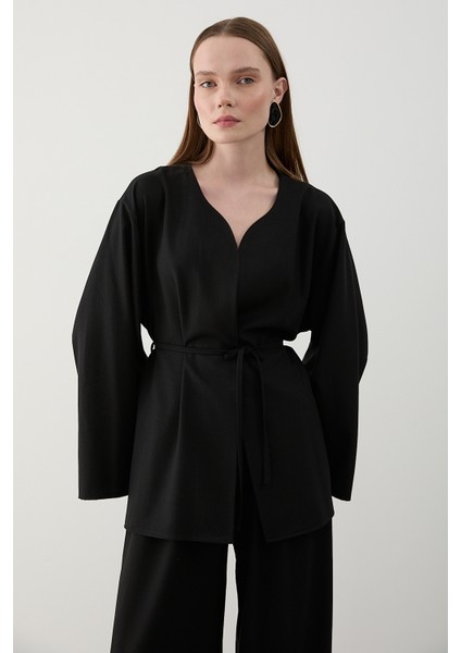 Siyah Ipli Kimono Takım - 8864 indirimleri