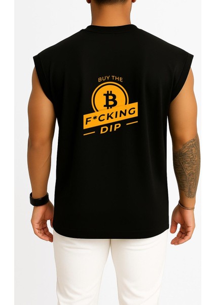Oversize Buy The F-Cking Dip Bitcoin Cep ve Sırt Tasarımlı Atlet fiyatları