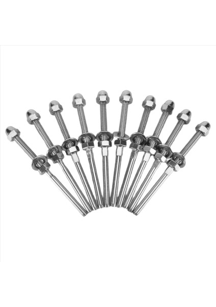 Dişli Cıvata ve Pedal Topu Kablo Korkuluk Kiti Uç 0,32 Cm, T316 Deniz Sınıfı Paslanmaz Çelik Merdiven Sırt Rayı Ahşap Sütun Dikiş Donanım Sistemi (Yurt Dışından) modelleri